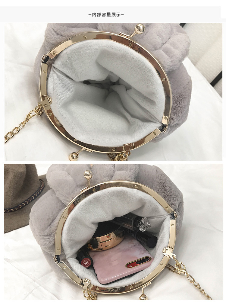 Lovely Gray Rabbit Ear Shape Decorated Shoulder Bag,Shoulder bags