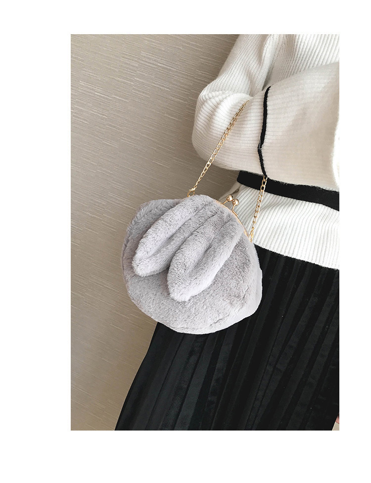Lovely Gray Rabbit Ear Shape Decorated Shoulder Bag,Shoulder bags