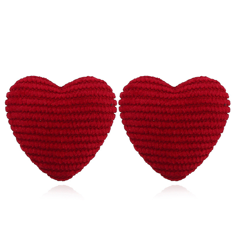 Vintage Red Heart Shape Decorated Earrings,Stud Earrings