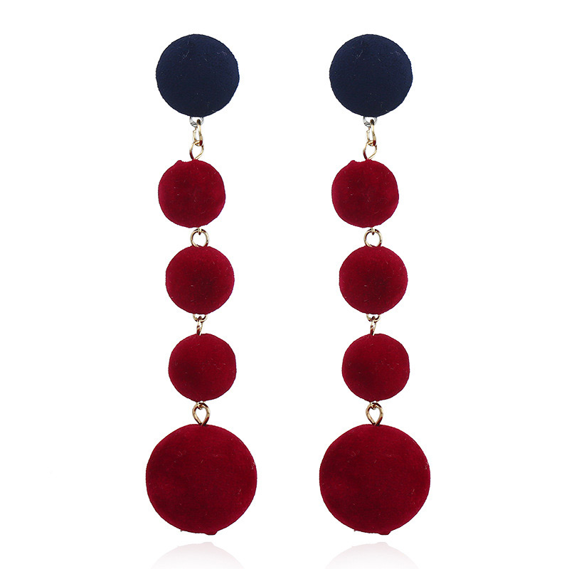 Vintage Red Round Shape Decorated Earrings,Drop Earrings