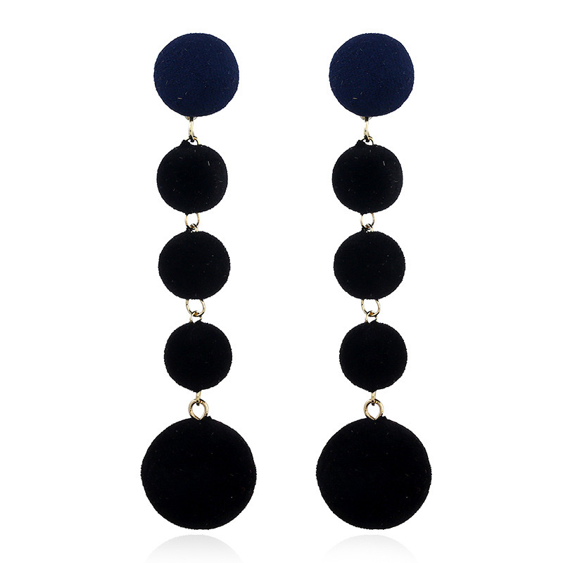 Vintage Black Round Shape Decorated Earrings,Drop Earrings
