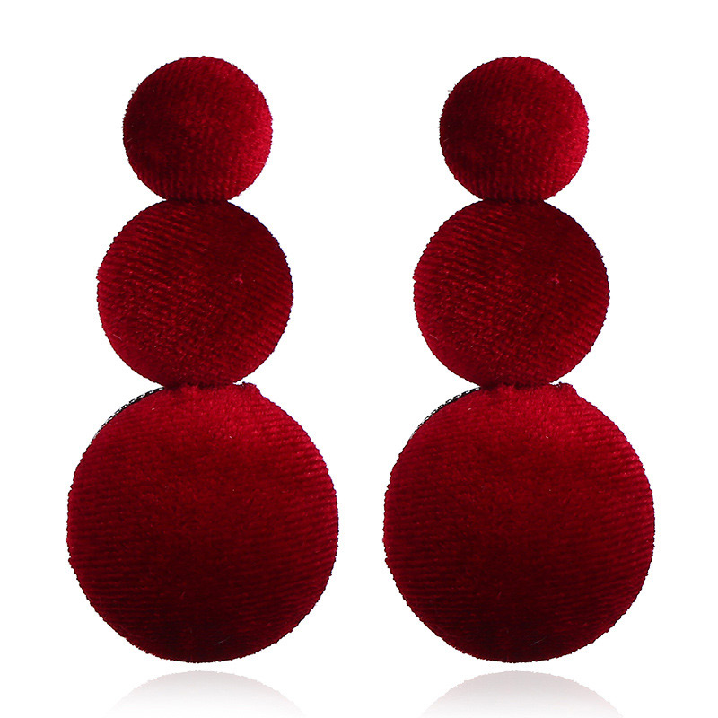 Retro Red Round Shape Decorated Long Earrings,Drop Earrings