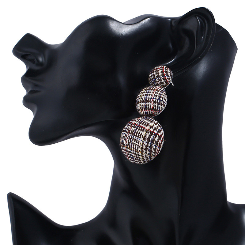 Retro Black Round Shape Decorated Long Earrings,Drop Earrings