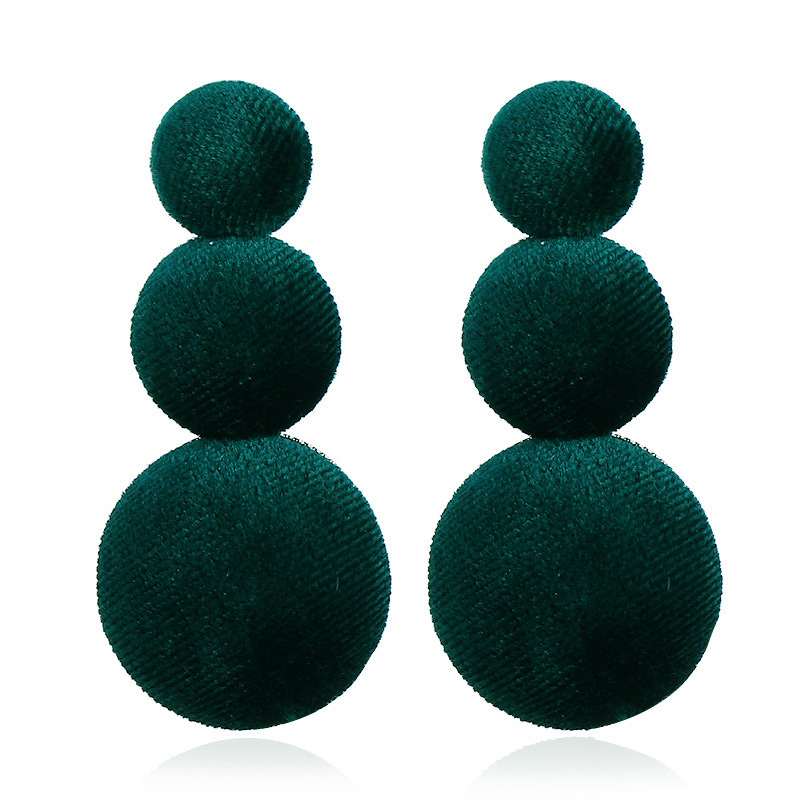 Retro Green Round Shape Decorated Long Earrings,Drop Earrings