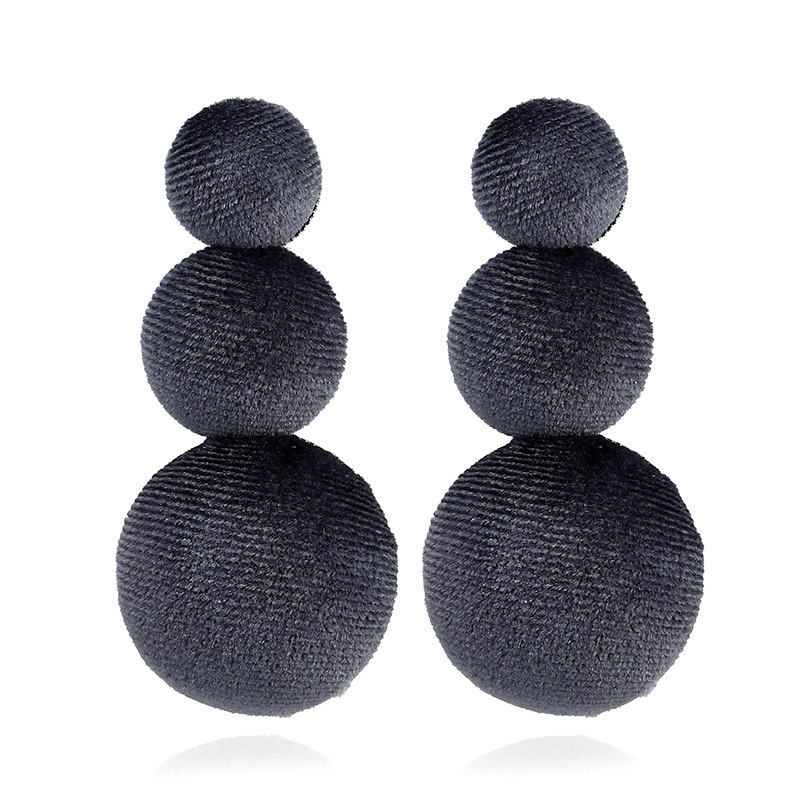 Retro Black Round Shape Decorated Long Earrings,Drop Earrings