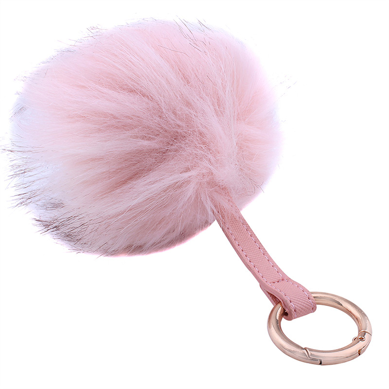 Fashion Claret Red Fuzzy Ball Decorated Pure Color Key Chain,Fashion Keychain