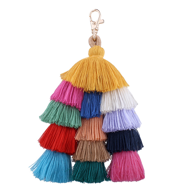 Fashion Multi-color Tassel Decorated Umbrella Shape Key Chain,Fashion Keychain