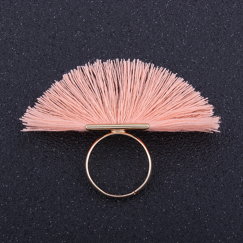 Fashion Yellow Tassel Decorated Sector Shape Ring,Fashion Rings
