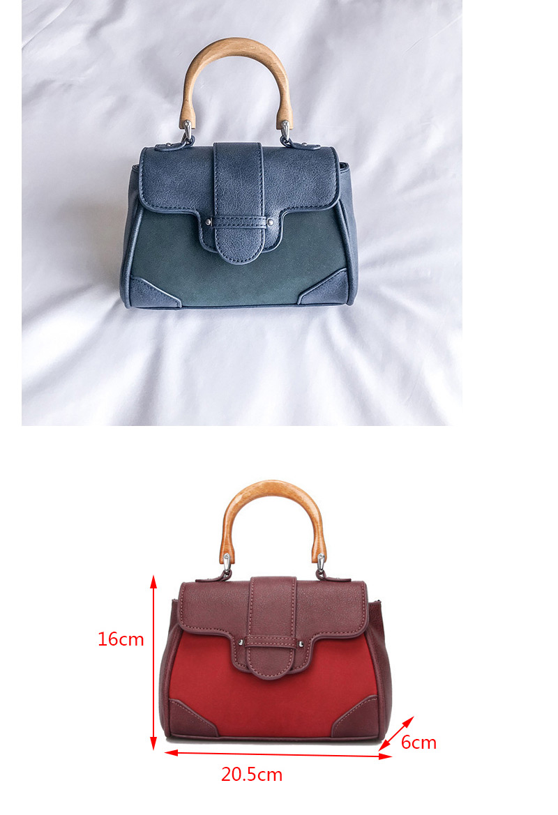 Fashion Blue Wooden Handle Design Simple Shoulder Bag,Shoulder bags