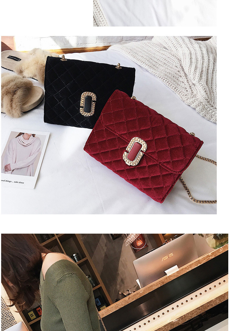 Fashion Red Pure Color Decorated Square Shape Shoulder Bag,Shoulder bags
