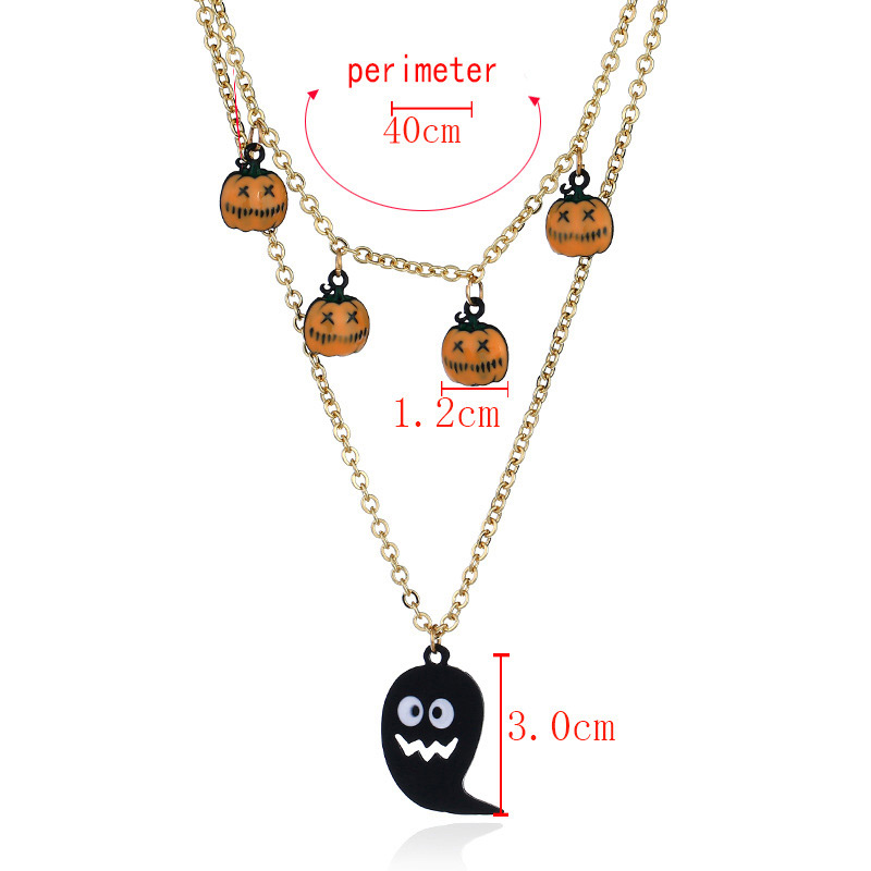 Fashion Yellow+gold Color Pumpkin Pendant Decorated Long Necklace,Multi Strand Necklaces