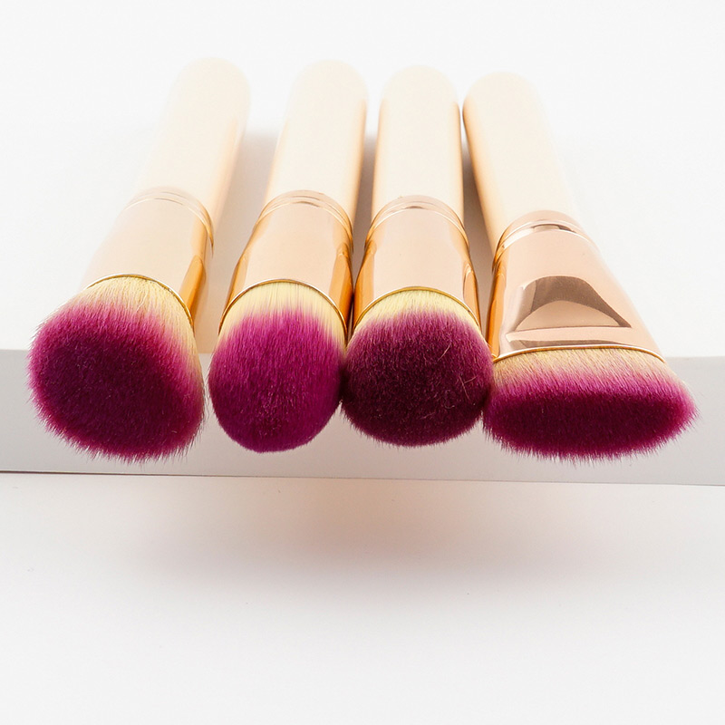 Trendy Yellow+plum Red Oblique Shape Decorated Makeup Brush(1pc),Beauty tools