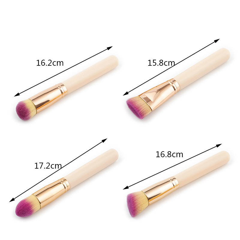 Trendy Yellow+plum Red Oblique Shape Decorated Makeup Brush(1pc),Beauty tools