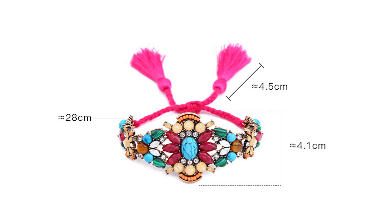 Vintage Multi-color Geometric Shape Diamond Decorated Bracelet,Fashion Bracelets