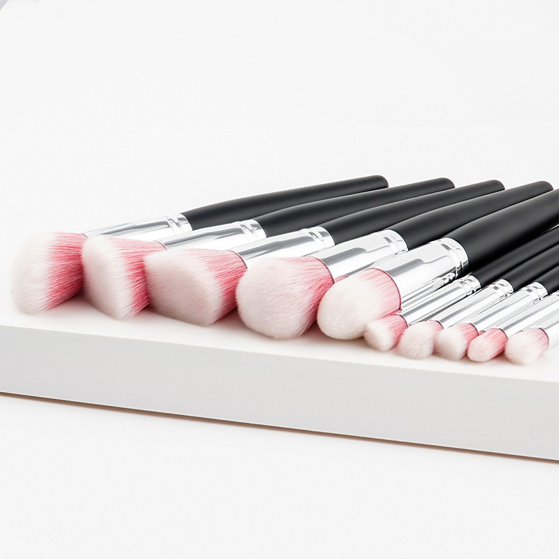 Fashion Pink+white Color Matching Design Makeup Brush(10pcs),Beauty tools