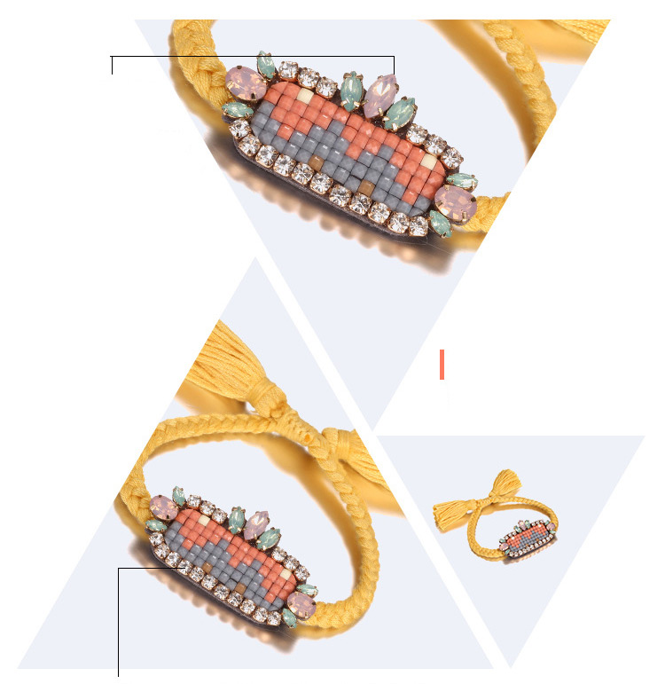 Fashion Yellow Geometric Shape Gemstone Decorated Bracelet,Fashion Bracelets