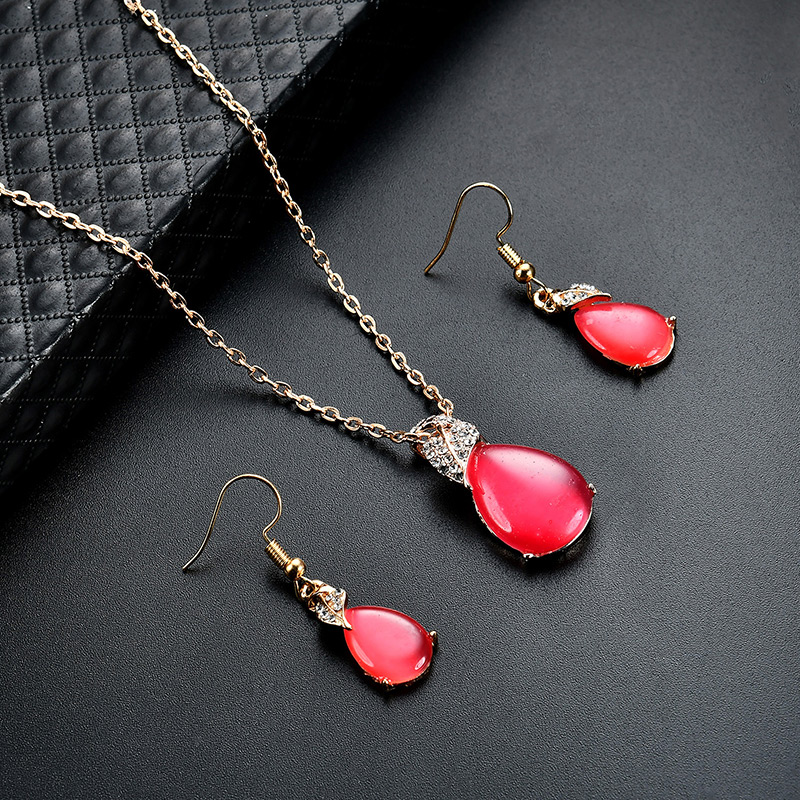 Fashion Plum Red Water Drop Shape Design Jewelry Sets,Jewelry Sets