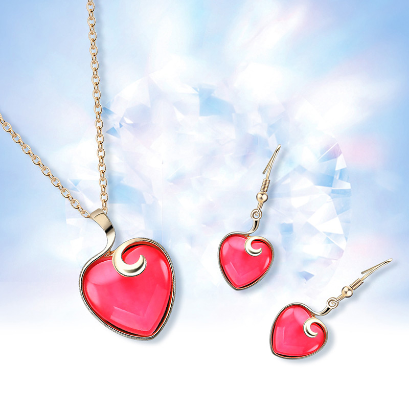 Fashion Plum Red Heart Shape Design Pure Color Jewelry Sets,Jewelry Sets