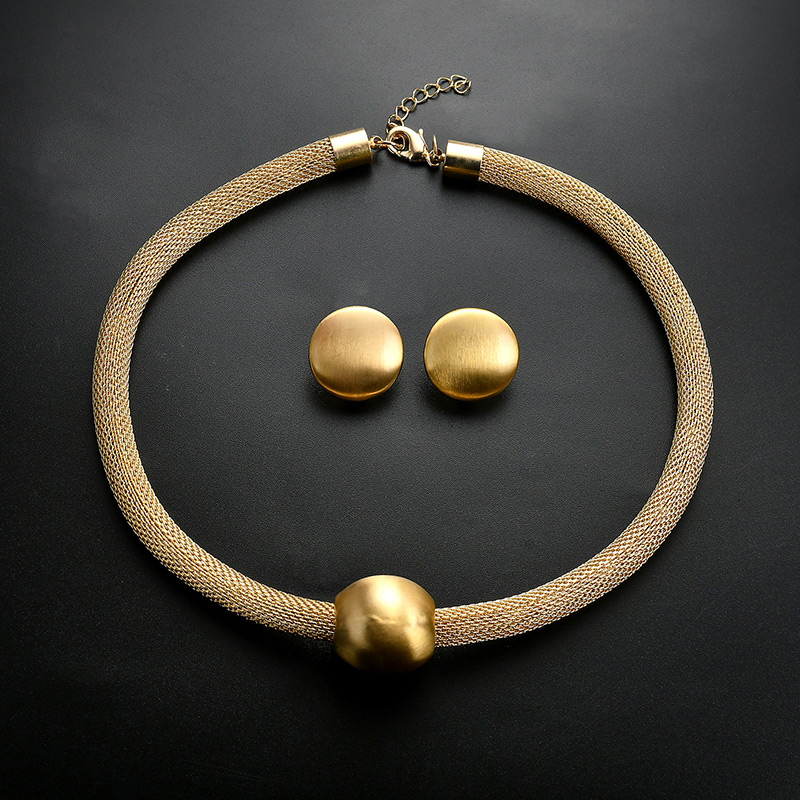 Fashion Gold Color Round Shape Design Pure Color Jewelry Sets,Jewelry Sets