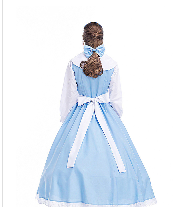 Fashion White+light Blue Pure Color Decorated Cosplay Costume (2 Pcs Headdress + Skirt),Festival & Party Supplies