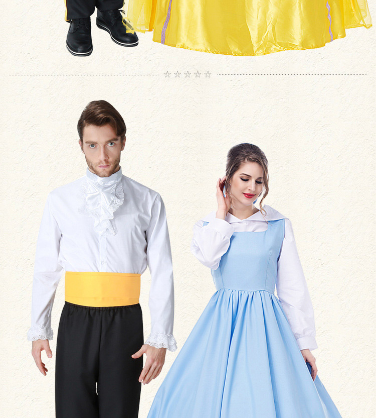 Fashion Yellow+blue Pure Color Decorated Cosplay Costume(without  shoes),Festival & Party Supplies
