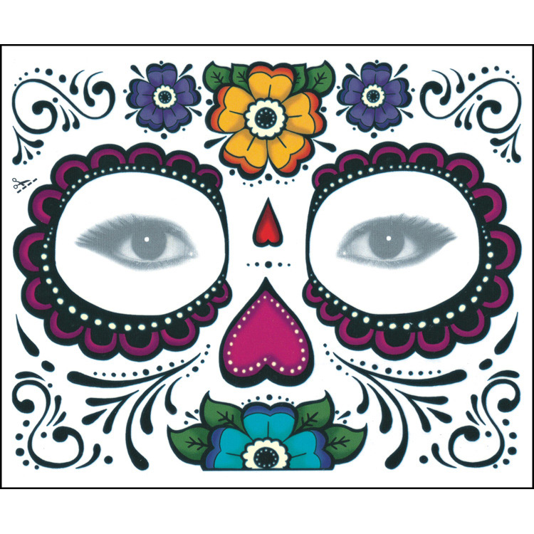 Fashion Color Halloween Face Stickers Waterproof And Environmentally Friendly Tattoo Stickers,Tattoos&body Art