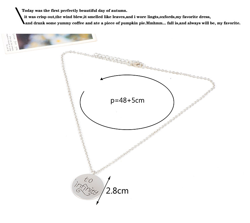 Fashion Silver Color Letter Pattern Decorated Necklace ( 2 Pcs ),Pendants