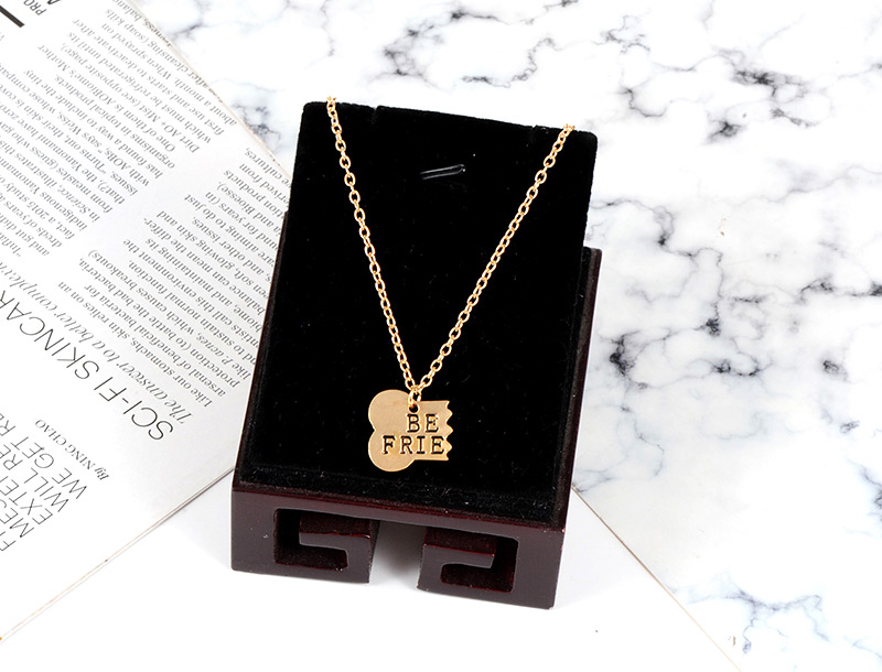 Fashion Gold Color Letter Pattern Decorated Necklace&keychain (2 Pcs ),Pendants