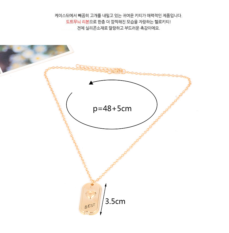Fashion Gold Color Heart Shape Decorated Necklace ( 2 Pcs ),Pendants