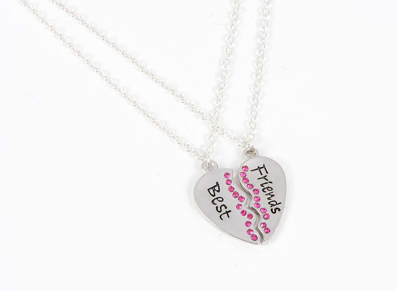 Fashion Silver Color Heart Shape Decorated Necklace (2 Pcs ),Pendants