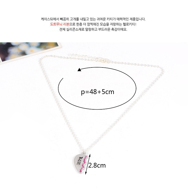 Fashion Silver Color Heart Shape Decorated Necklace (2 Pcs ),Pendants