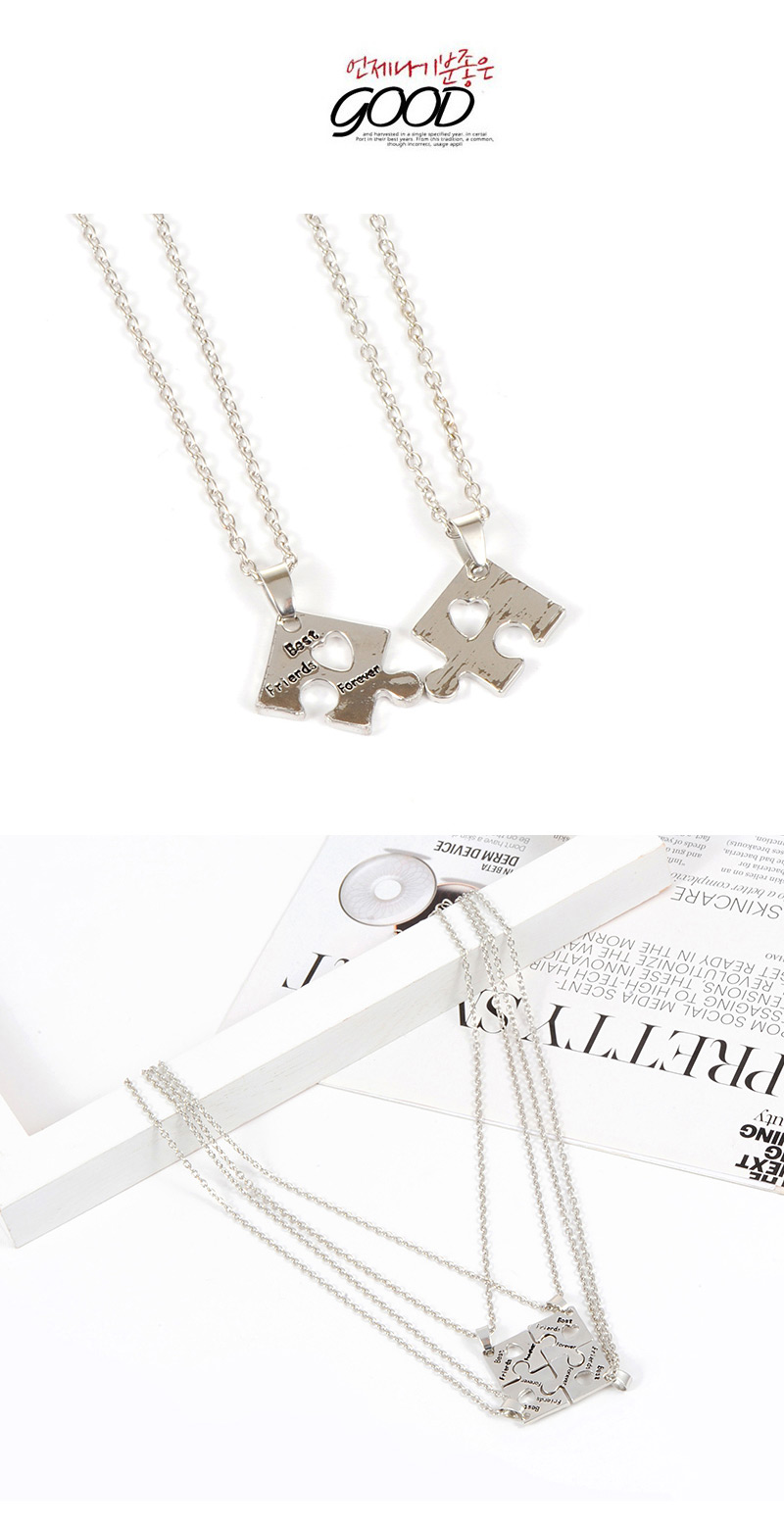 Fashion Silver Color Letter Pattern Decorated Necklace ( 4 Pcs ),Pendants