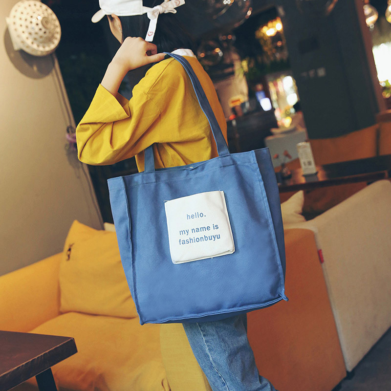 Trendy Blue Letter Pattern Decorated Shoulder Bag,Messenger bags