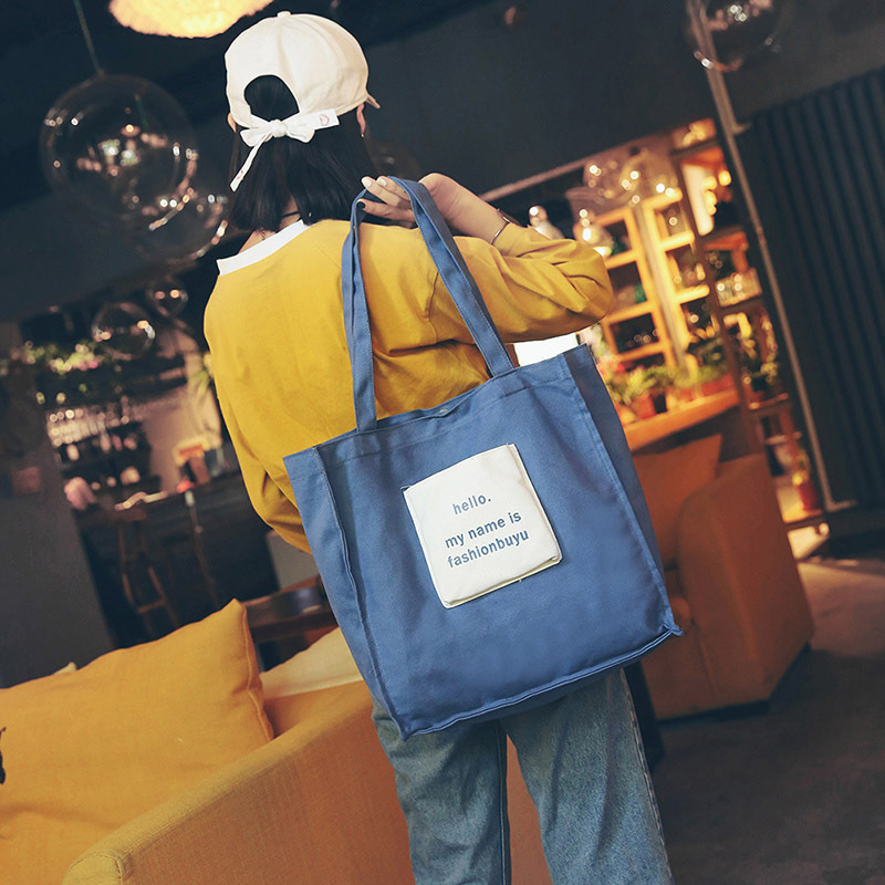 Trendy Blue Letter Pattern Decorated Shoulder Bag,Messenger bags