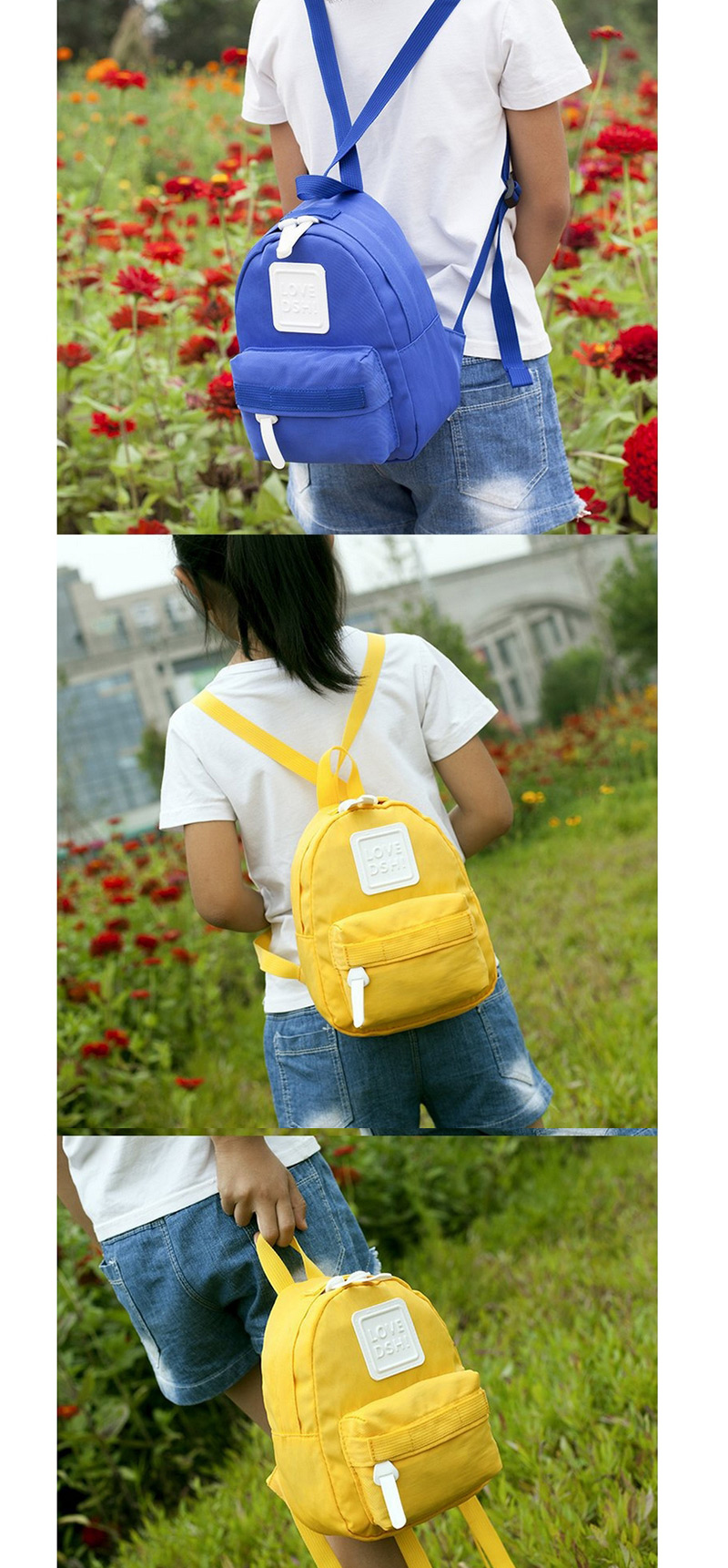 Lovely Yellow Pure Color Decorated Children Backpack,Backpack