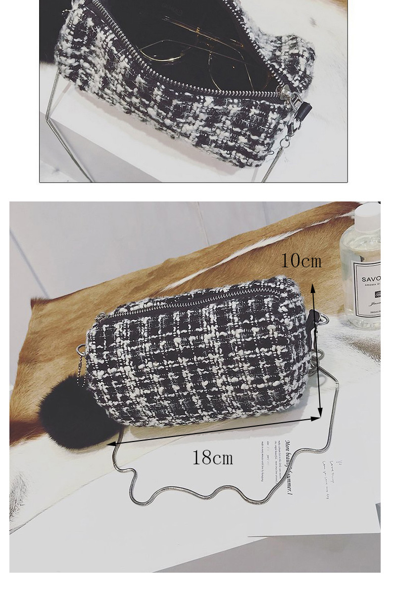 Lovely White+black Color Matching Decorated Cylindrical Shape Bag,Shoulder bags