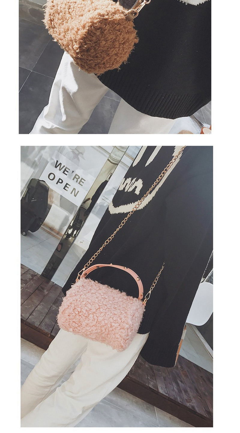 Lovely Pink Pure Color Decorated Shoulder Bag,Handbags