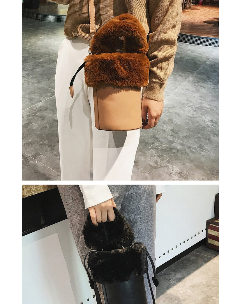 Fashion Black Bucket Shape Decorated Shoulder Bag,Handbags