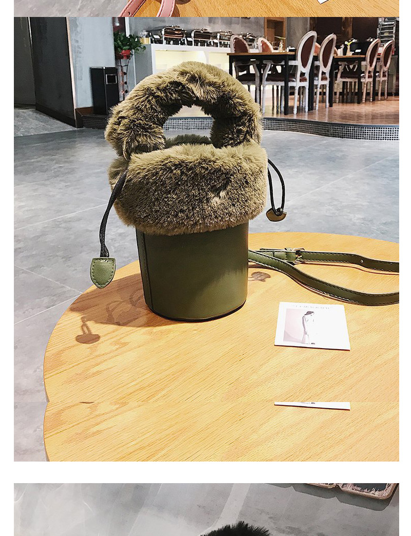 Fashion Green Bucket Shape Decorated Shoulder Bag,Handbags