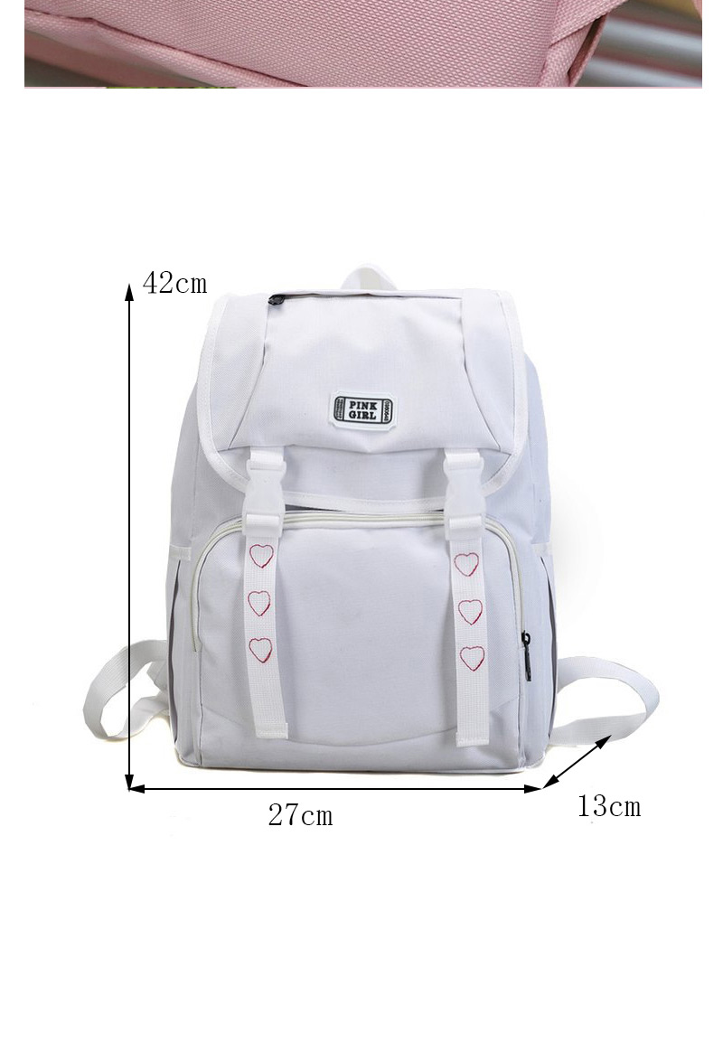 Sweet White Heart Shape Pattern Decorated Backpack,Backpack