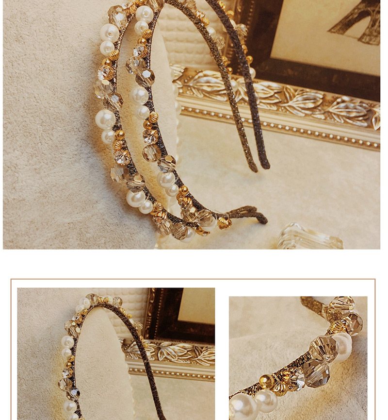 Fashion Navy Pearls&diamond Decorated Hair Hoop,Head Band