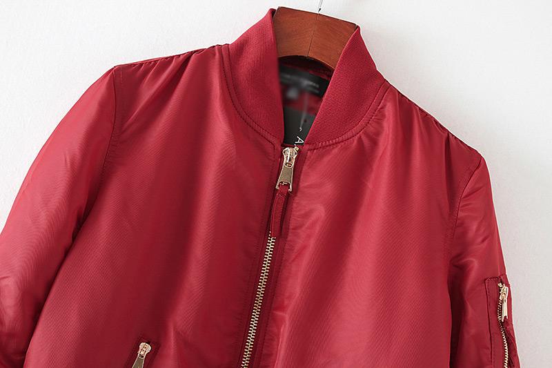 Fashion Red Pure Color Decorated Long Sleeve Jacket,Coat-Jacket