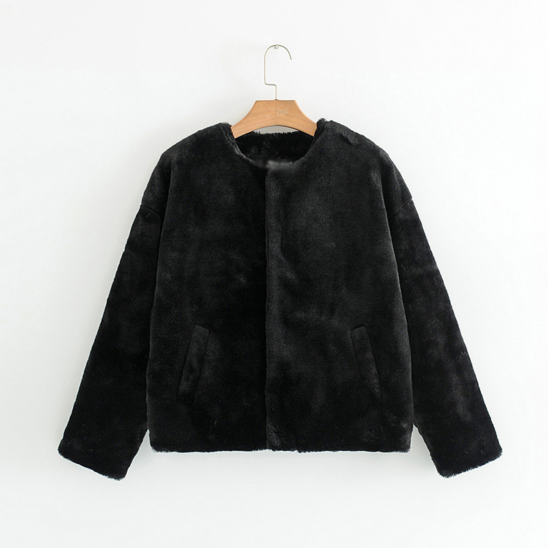 Fashion Black Pure Color Decorated Long Sleeve Coat,Coat-Jacket