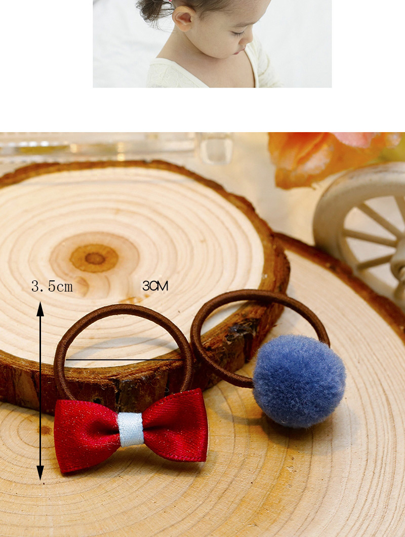 Lovely Yellow+navy Bowknot&fuzzy Ball Decorated Hair Band(2pcs),Kids Accessories