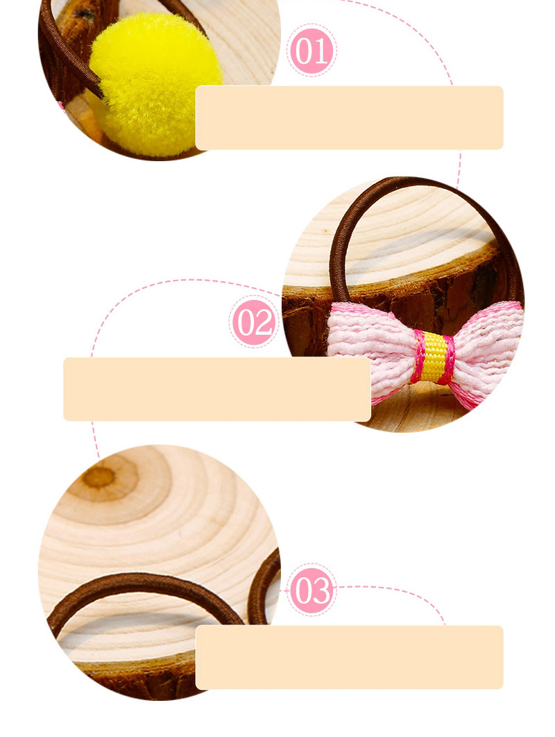 Lovely Khaki+yellow Bowknot&fuzzy Ball Decorated Hair Band(2pcs),Kids Accessories