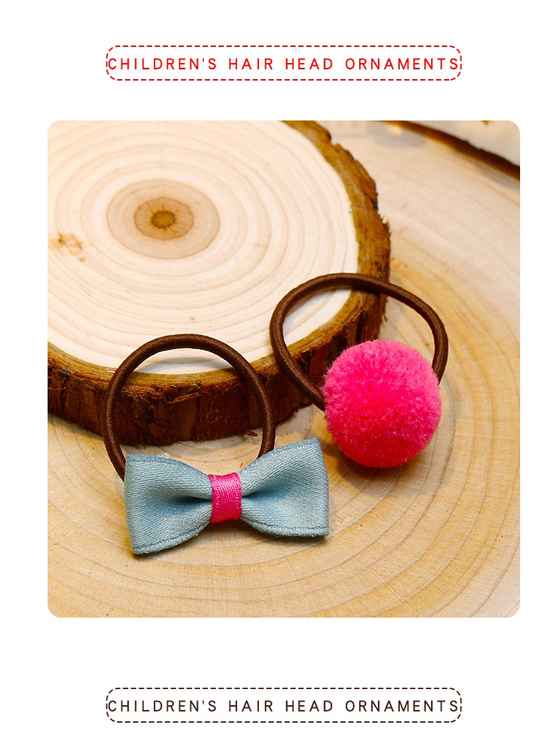 Lovely Yellow+pink Bowknot&fuzzy Ball Decorated Hair Band(2pcs),Kids Accessories