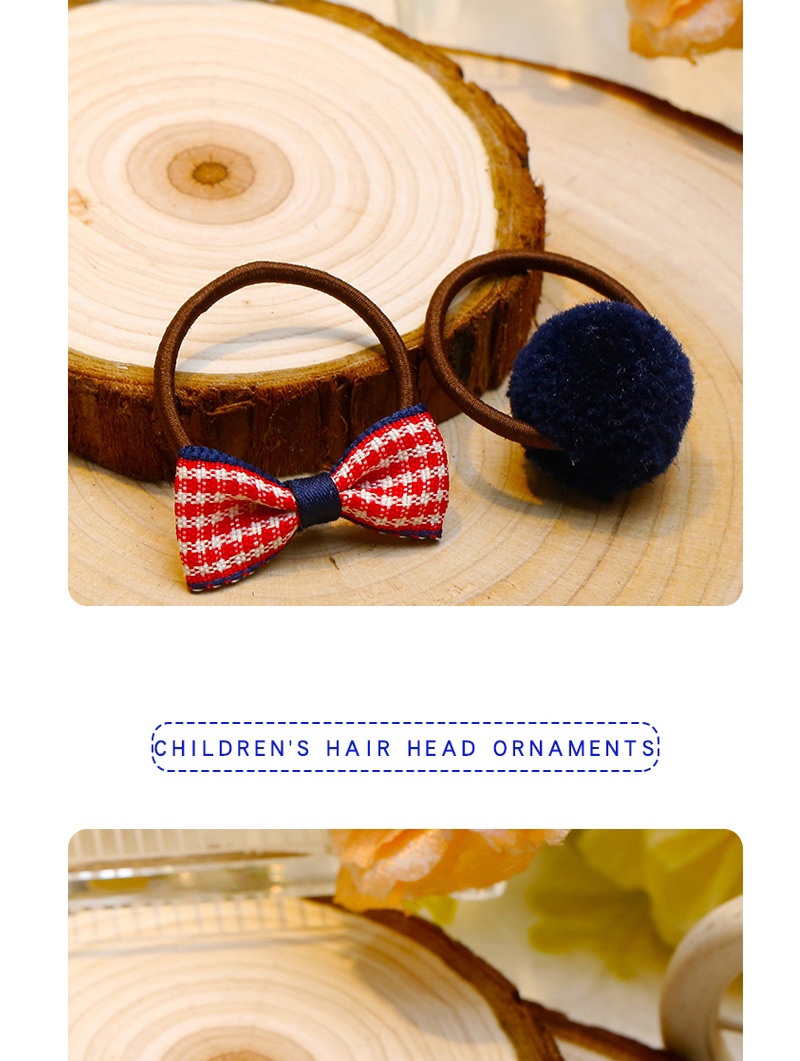 Lovely Green+red Bowknot&fuzzy Ball Decorated Hair Band(2pcs),Kids Accessories