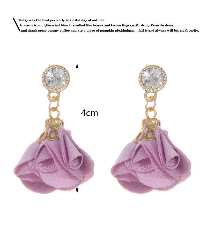 Fashion Purple Flower Decorated Simple Earrings,Drop Earrings