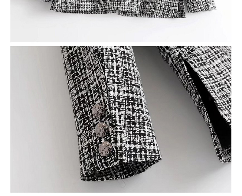 Trendy Gray Grid Pattern Decorated Long Sleeves Coat,Coat-Jacket