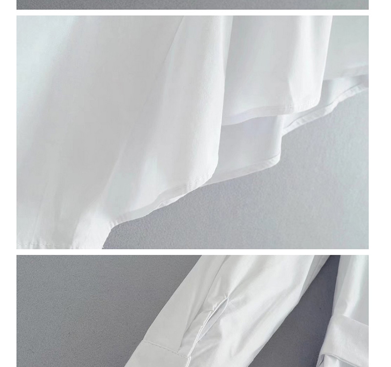 Trendy White Pure Color Decorated Asymmetric Long Dress,Long Dress